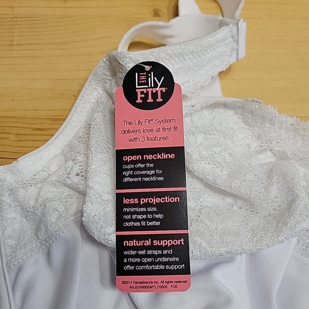 Lilyette Comfort Lace Minimizer Underwire Bra 40DDD NEW White - Picture 5 of 5